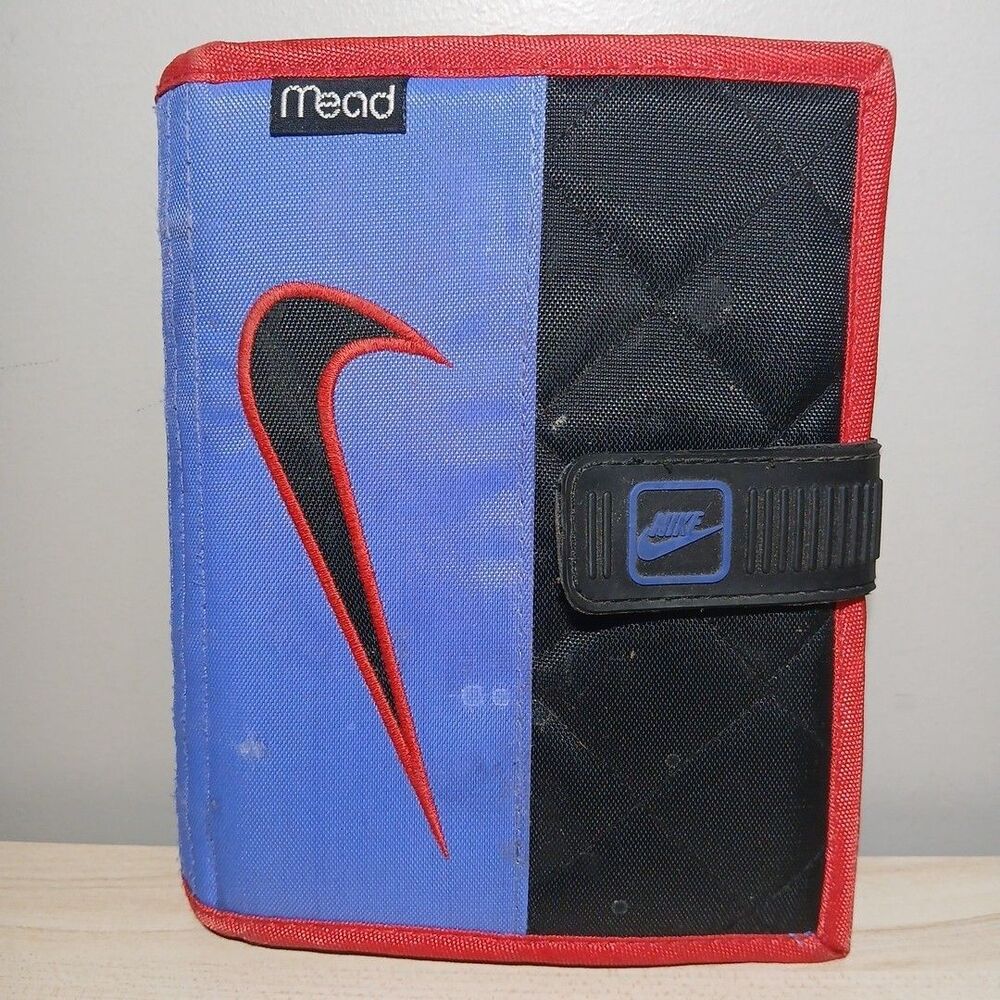 Vintage Nike Mead Planner Organizer Small Purple 90s Swoosh Binder Notebook 1995